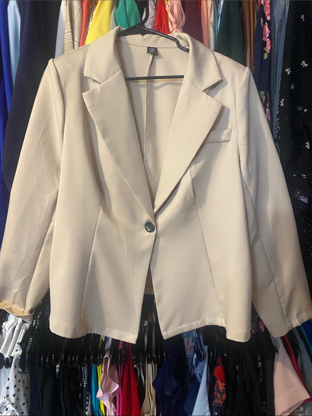 SHEIN Single-Button Cream Blazer